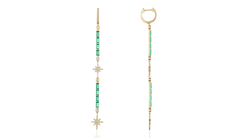 Luvente 14-karat yellow gold and emerald earrings ($3,560)