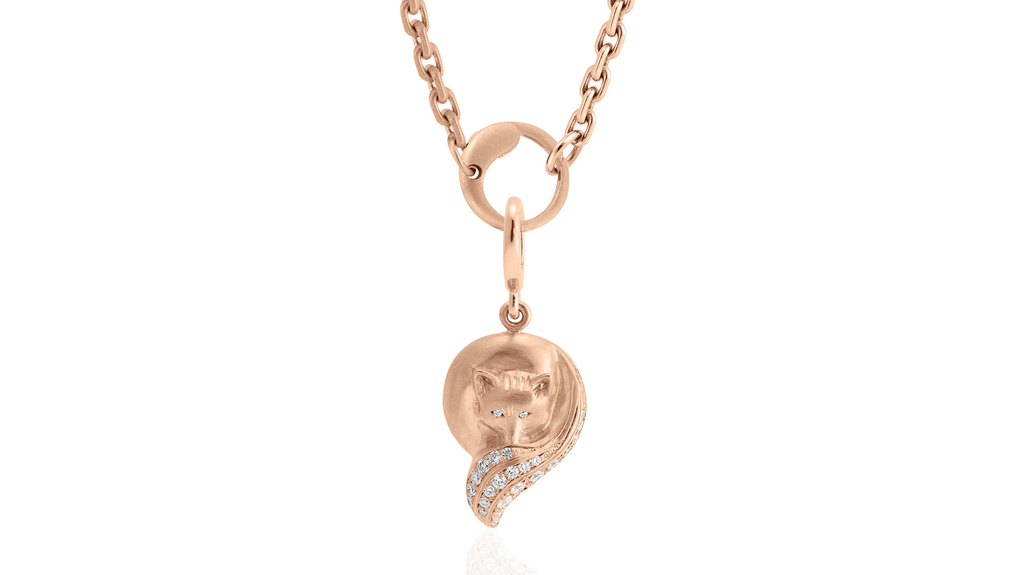 The fox pendant in 18-karat rose gold and diamonds from the new “Fable” collection is a personal favorite of the designer. The small size sells for $2,995 and the large for $3,995 (chain sold separately). The fox pendant in 18-karat rose gold and diamonds from the new “Fable” collection is a personal favorite of the designer. The small size sells for $2,995 and the large for $3,995 (chain sold separately).