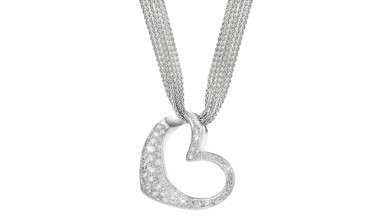 <a href="https://www.gemplatinum.com/" target="_blank"> Gem Platinum</a> diamond heart necklace in 18-karat white gold ($4,900)