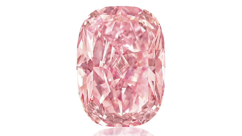 Diacore crafted the diamond into a cushion-shaped fancy vivid pink stone weighing 11.15 carats. (Photo courtesy of Sotheby’s)