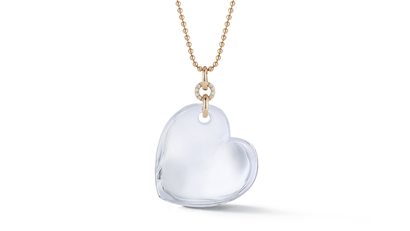 <a href="https://waltersfaith.com/" target="_blank">Walters Faith</a> 18-karat rose gold, diamond, and rock crystal heart charm ($2,850)