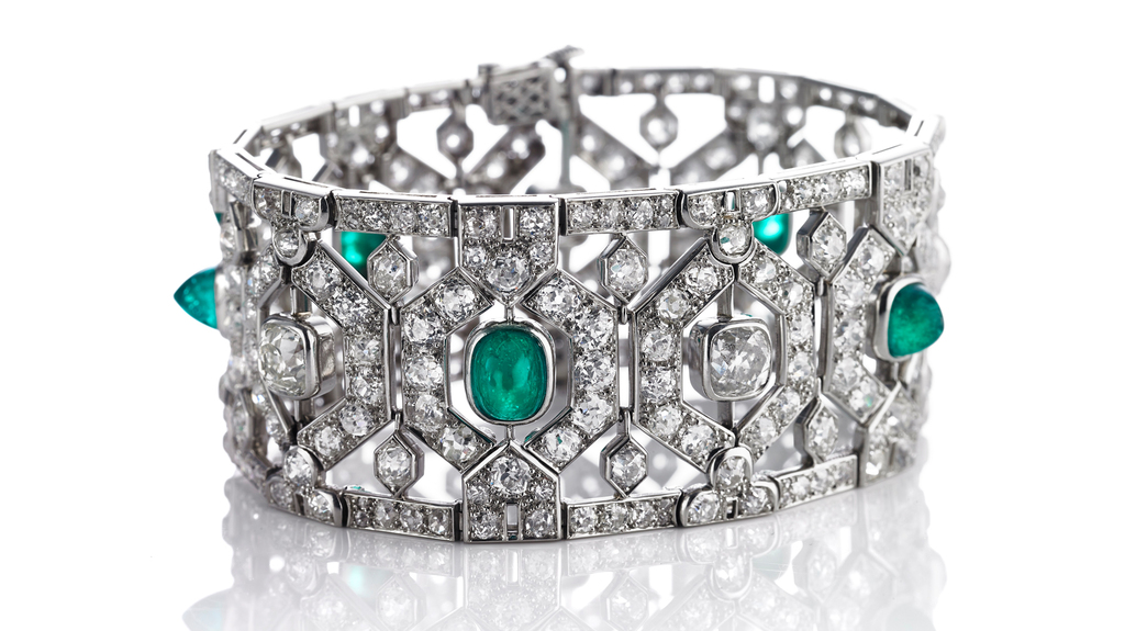 Queen Alexandrine of Denmark’s emerald and diamond bracelet