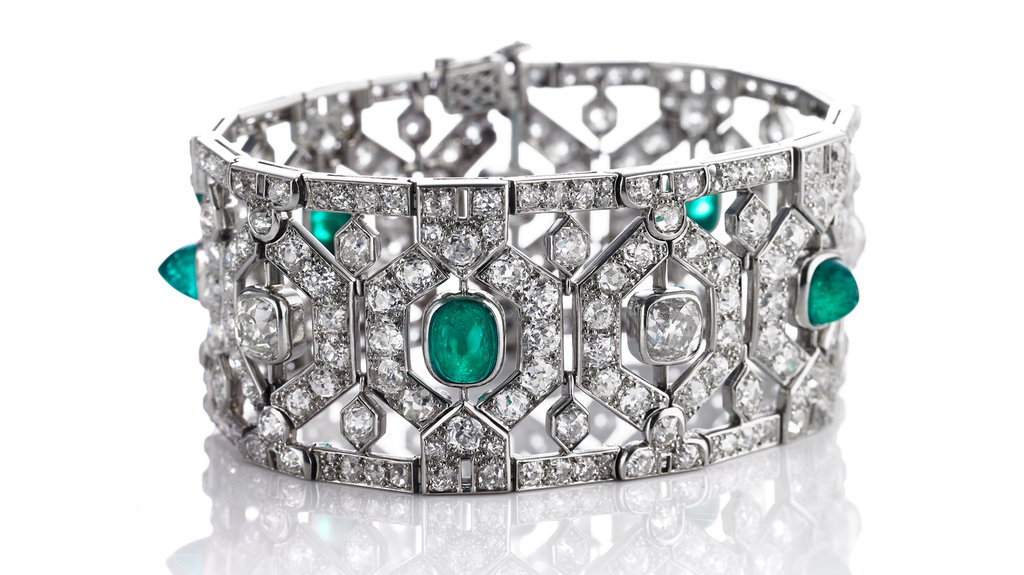 Queen Alexandrine of Denmark’s emerald and diamond bracelet Queen Alexandrine of Denmark’s emerald and diamond bracelet