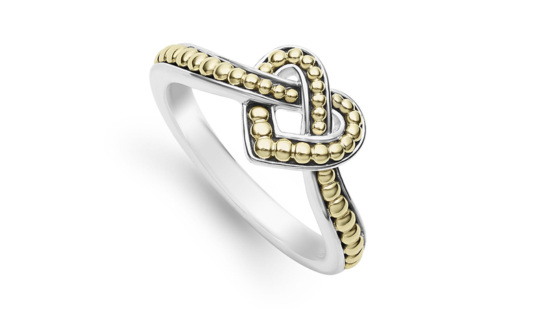 <a href="https://www.lagos.com/products/beloved-03-80506" target="_blank">Lagos</a>  small two-tone heart ring in sterling silver and 18-karat gold ($450)