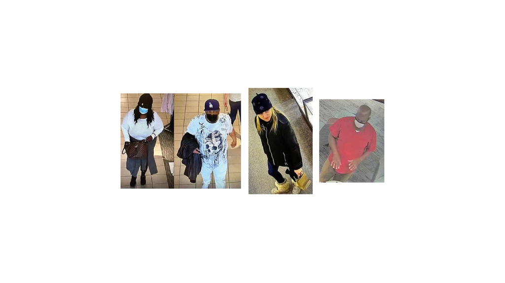 Security footage stills provided by Jewelers’ Security Alliance show, from left, the couple wanted in a string of distraction theft stretching from Wisconsin to Texas; the woman wanted for stealing two rings from a Breckenridge, Colorado jewelry store; and the man wanted for a Dallas-area theft. Security footage stills provided by Jewelers’ Security Alliance show, from left, the couple wanted in a string of distraction theft stretching from Wisconsin to Texas; the woman wanted for stealing two rings from a Breckenridge, Colorado jewelry store; and the man wanted for a Dallas-area theft.