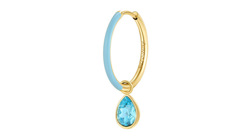 <a href="https://usa.brosway.com/women-jewels/" target="_blank">Brosway Italia</a> stainless steel single earring with gold plating, turquoise enamel and aqua crystal ($37)