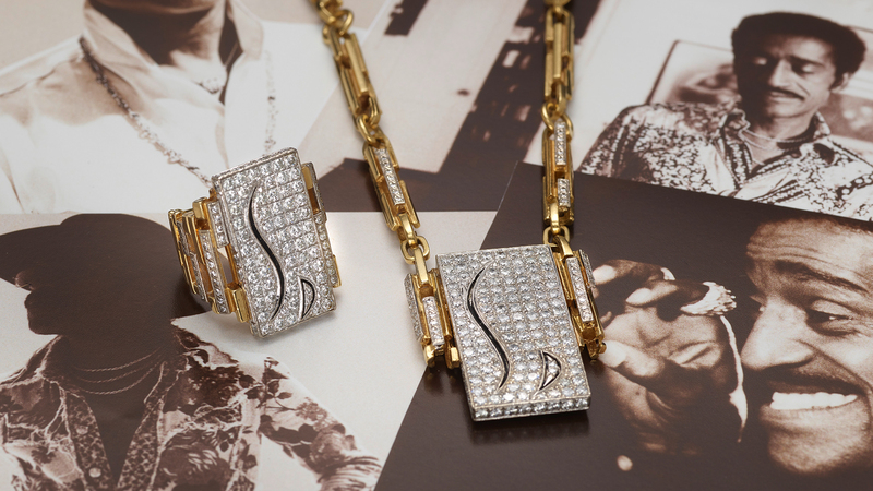 An “SD” monogram set comprised of an 18-karat gold and diamond ring (estimated to sell for between $3,000 and $5,000) and a gold, diamond, and enamel monogram necklace ($6,000-$8,000)