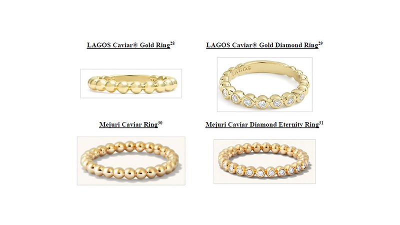 Mejuri’s “Caviar” ring and Lagos’ “Caviar” ring