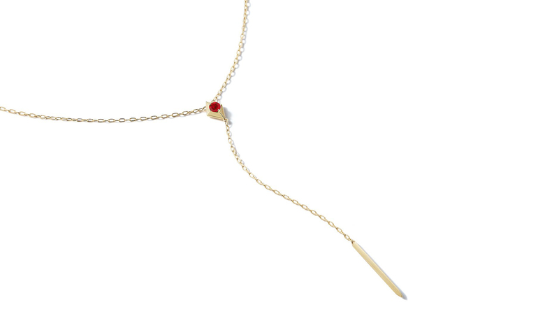 <a href=" https://www.valani.com/" target="_blank"> Valani </a> “Atelier Vohk II” ruby pendant necklace in 18-karat yellow gold ($1,500)