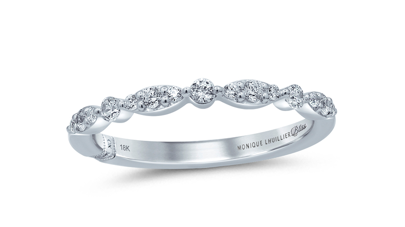 The collection also includes wedding bands, like this 18-karat white gold 0.25-carat diamond band ($999.99).