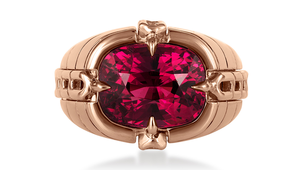 A 3.15-carat rubellite tourmaline ring in 18-karat rose gold ($12,500) A 3.15-carat rubellite tourmaline ring in 18-karat rose gold ($12,500)