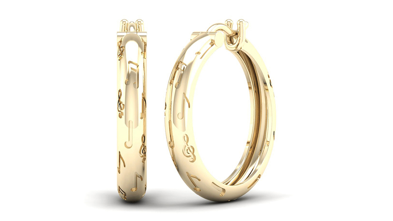 The “Music to My Ears” hoops in 10-karat yellow gold ($1,300)