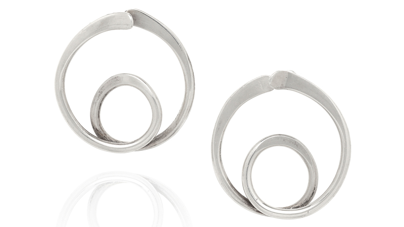 A pair of sterling silver earclips (unsigned) ($1,500-$2,000)