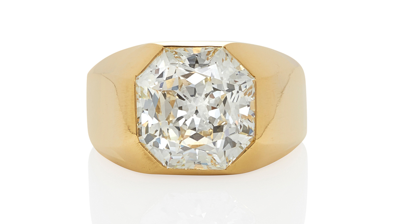 A gold and diamond solitaire ring ($30,000-$40,000)