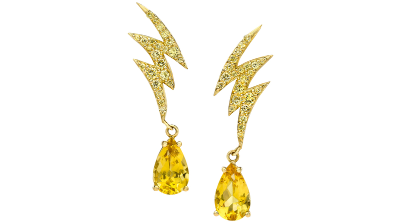 <a href="https://lillystreet.com/products/inspirita-pear-drop-earrings" target="_blank">Lilly Street Fine Jewelry</a> Inspirita drop earrings in 18-karat yellow gold with yellow beryl dangles and diamonds ($10,355)