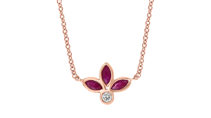 <a href="http://lalijewelry.com/" target="_blank"> Lali Jewels </a> 14-karat rose gold diamond and ruby necklace with adjustable chain ($1,110)