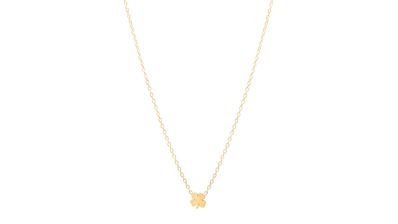 Zoe Chicco 14-karat gold Itty Bitty clover necklace ($325)