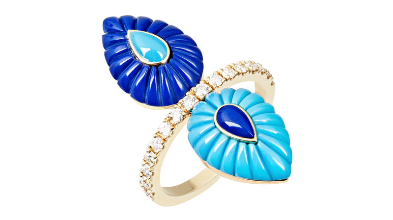 <a href="https://www.lateliernawbar.com/" target="_blank">LAtelier Nawbar</a> 18-karat yellow gold, lapis lazuli, and turquoise ring ($2,400)