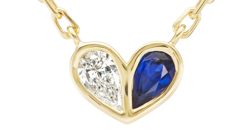 <a href="https://gemellajewels.com/collections/gemella-love-collection/products/diamond-blue-sapphire-gemella-heart-necklace" target="_blank"> Gemella Jewels</a> “Sweetheart” necklace in 18-karat yellow gold with sapphires and diamonds ($2,850)