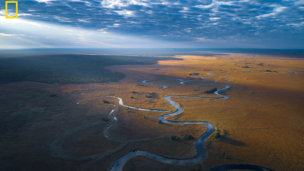 The Okavango Delta in northern Botswana is protected, but it is fed by the unprotected Okavango Basin. National Geographic has been working to change that since 2015. (Photo credit: Kostadin Luchansky/National Geographic)