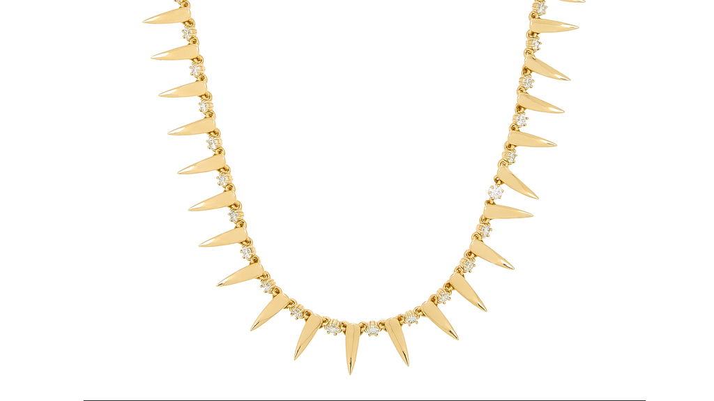 Birthright Foundry 18-karat yellow gold and diamond “Ula Nifo Necklace” ($32,400)