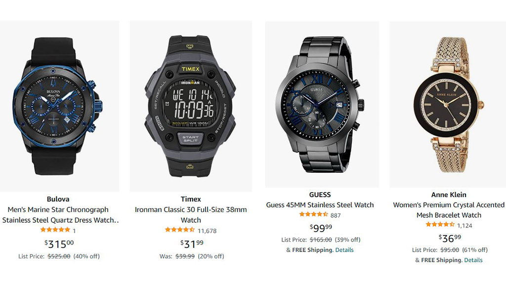 A selection of watches that are discounted for Amazon’s Black Friday sale A selection of watches that are discounted for Amazon’s Black Friday sale