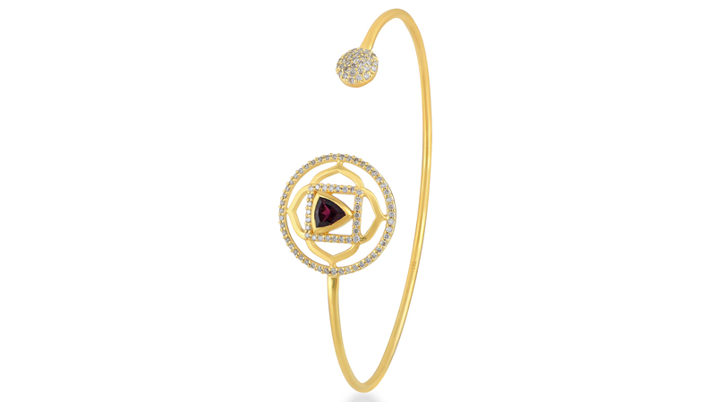 <a href="https://amrapalijewels.com/#" target="_blank">Amrapali</a> garnet and diamond chakra bracelet ($1,210)