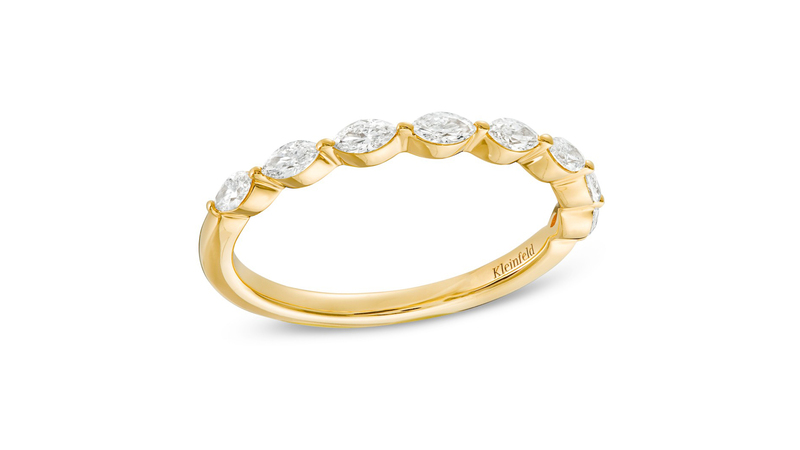 The collection also features eight wedding bands, like this eight-stone anniversary band ($1,669).