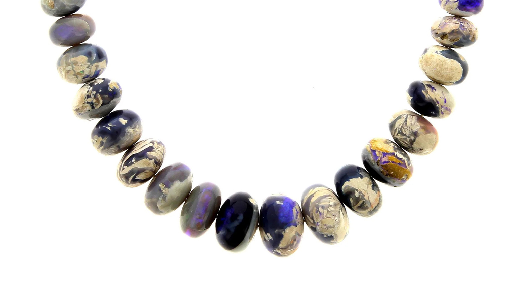 Gemstone beads work for autumn in varieties like opal. Pictured is a Jacquie Aiche 14-karat gold and opal bead necklace ($9,760). Gemstone beads work for autumn in varieties like opal. Pictured is a Jacquie Aiche 14-karat gold and opal bead necklace ($9,760).