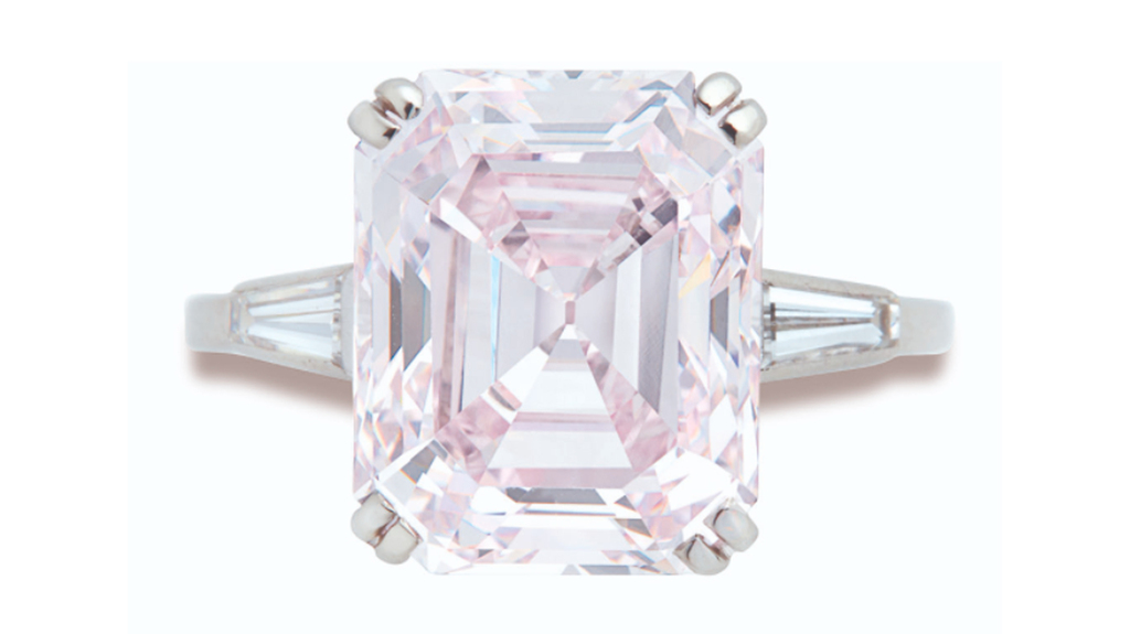 This “Superb Colored Diamond and Diamond Ring” from Boucheron more than doubled its pre-sale estimate at Christie’s Geneva Wednesday. This “Superb Colored Diamond and Diamond Ring” from Boucheron more than doubled its pre-sale estimate at Christie’s Geneva Wednesday.