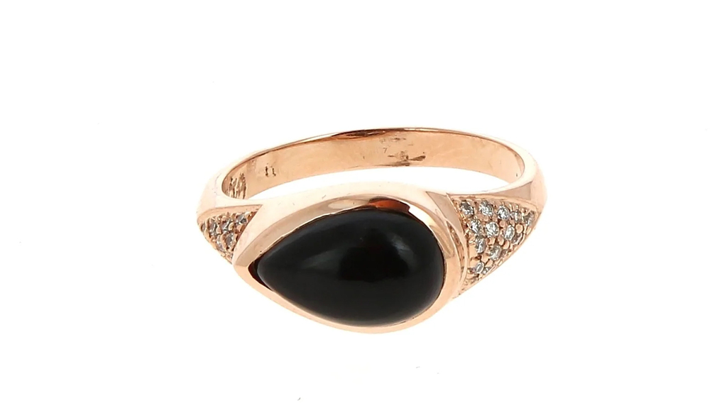 A Jacquie Aiche onyx and diamond ring in 14-karat gold, available at Mad Lords ($4,330) A Jacquie Aiche onyx and diamond ring in 14-karat gold, available at Mad Lords ($4,330)