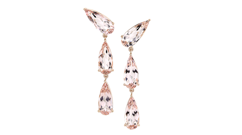 “Teardrop Earrings” with 16.7 carats of morganite in 18-karat rose gold ($6,000)