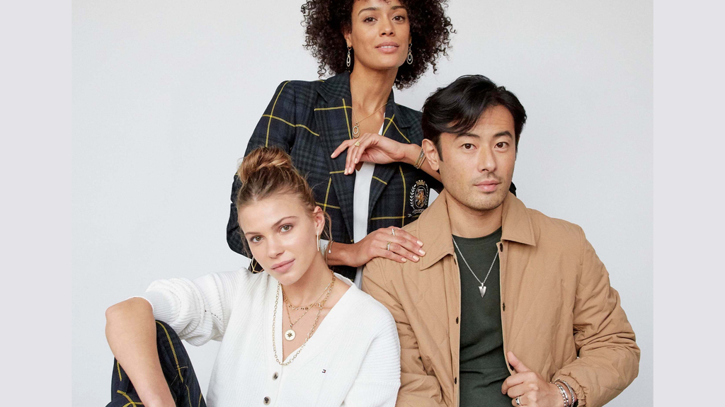 The Gabriel & Co. photoshoot with Tommy Hilfiger is shoppable, with jewelry styles available directly on the company’s website.