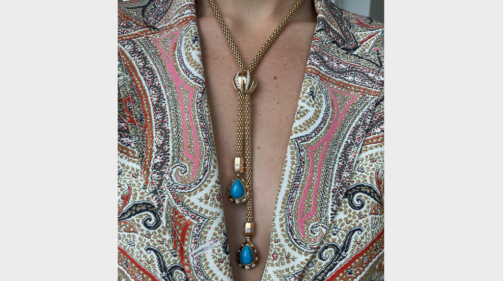 The “Stella” necklace pictured worn The “Stella” necklace pictured worn