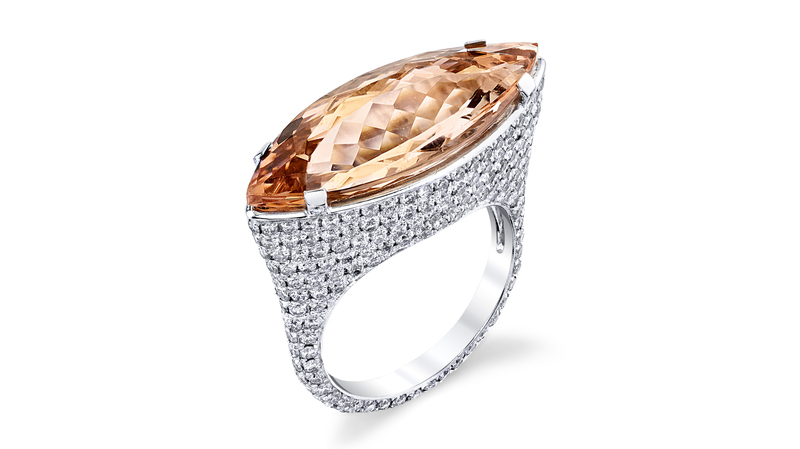 “Canyon Ring” with 8.99-carat morganite in 18-karat white gold with diamonds ($13,000)