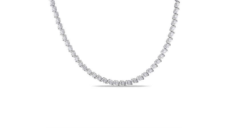 A 0.50-carat total weight diamond tennis necklace in sterling silver, 17 inches ($259)