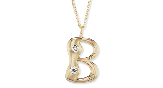 Brent Neale Bubble Letter pendant in 18-karat yellow gold and diamonds ($2,850)