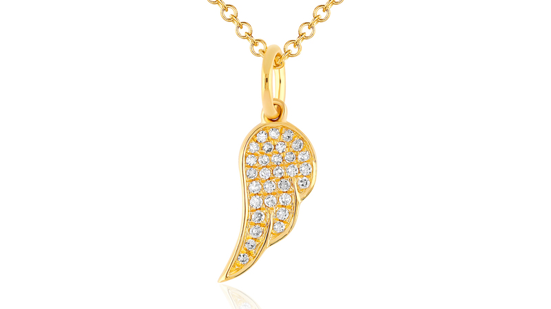 Angel Wing Necklace in 14-karat yellow gold with diamonds ($750)