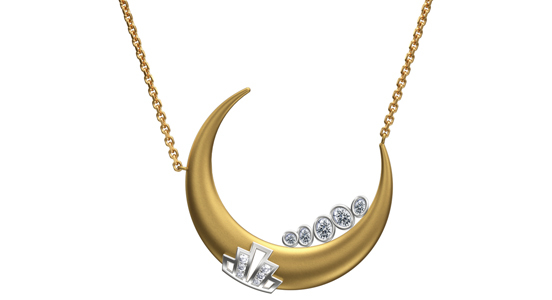 Jessie V E Fam On The Moon necklace in 18-karat yellow gold with diamonds ($8,200)