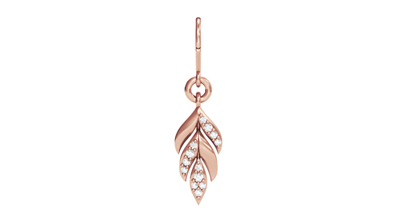 <a href="https://girlupcollection.com/collections/laurel/products/rose-gold-leaf-charm-with-diamonds" target="_blank">Girl Up Collection</a>  Laurel Leaf Charm in 10-karat rose gold with responsibly-sourced diamonds ($245)