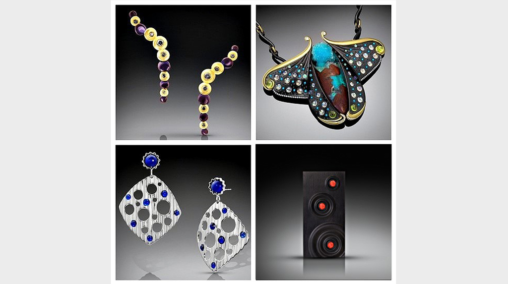 Designs from AJDC’s Polka Dot Design Theme projects. Clockwise from top left: Jose Hess, Diana Vincent, Alan Revere and Gregoré Morin. (Image courtesy of AJDC)
