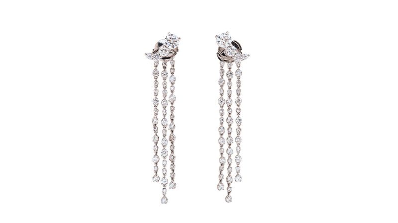 <a href="http://madebymalyia.com/shop"> Made by Malyia</a> 14-karat white gold “Fountain” diamond convertible chandelier earrings ($9,200)