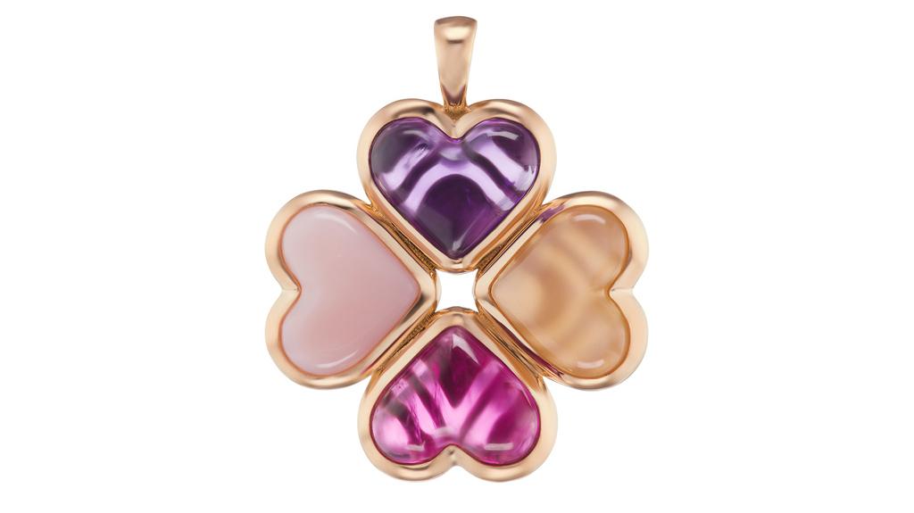 Alina Abegg 9-karat gold pendant with amethyst, citrine, tourmaline and pink opal (price upon request)