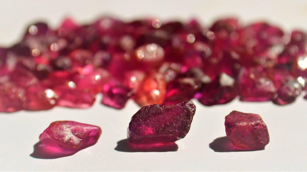 Rough Mozambican rubies mined by Fura Gems