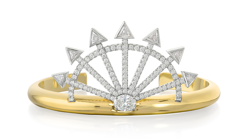 <a href="https://www.sauer1941.com/"> Sauer</a> 18-karat white and yellow gold “Arrow bracelet” with diamonds ($27,700)