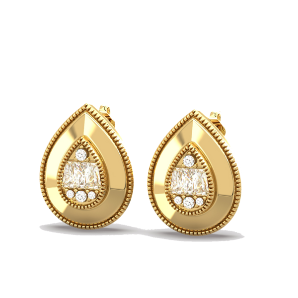 <a href="https://clartenewyork.com/collections/gatsby " target="_blank">Gatsby Pear Studs</a>: Our 14-Karat yellow gold Gatsby Pear Studs with a hand milgrain border and pear illusion diamond centers ($1,015)