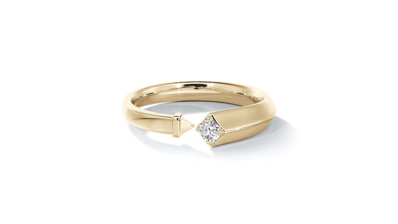 Forevermark Avaanti closed ring in 18-karat yellow gold with responsibly sourced and conflict-free diamond. As part of De Beers Group, Forevermark diamonds undergo a rigorous selection process, ensuring that each is natural, responsibly sourced and conflict-free ($1,295).