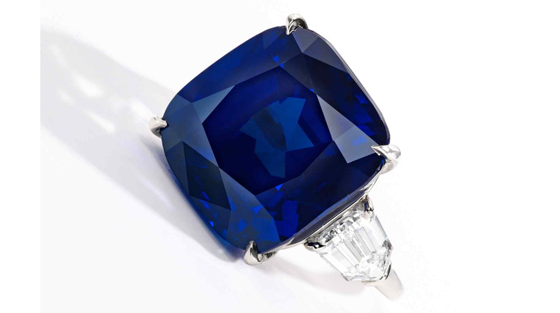 This cushion-cut Kashmir sapphire ring from Bulgari (25.29 carats) sold for $2.9 million to an anonymous buyer, making it the fourth highest-grossing lot in Sotheby’s jewelry auction.