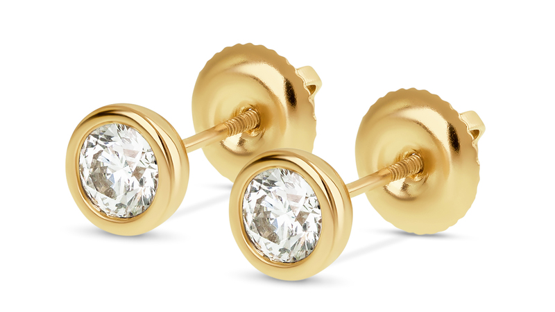 Heather B. Moore bezel stud earrings in 14-karat yellow gold with 0.5 total carats of diamonds ($2,900)