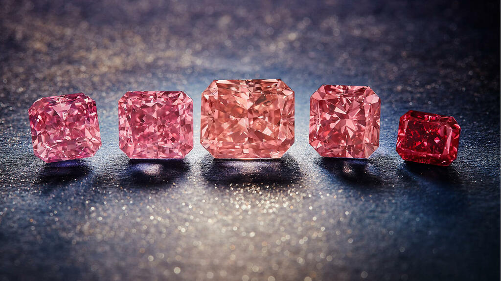 The five diamonds designated as “hero” stones in the last Argyle Pink Diamonds Tender, meaning they were the largest and most beautiful diamonds in the sale. They are, from left to right, the Argyle Stella, Solaris, Eclipse, Lumiere and Boheme.